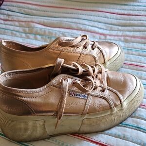 Superga Rose Gold 2" Platform Sneakers